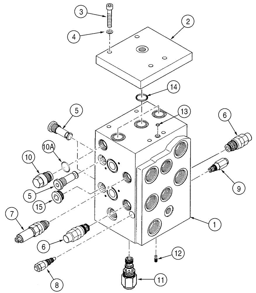 Схема запчастей Case 621D - (08-16) - VALVE ASSY - LOADER CONTROL, TWO SPOOL, XT LOADER (08) - HYDRAULICS