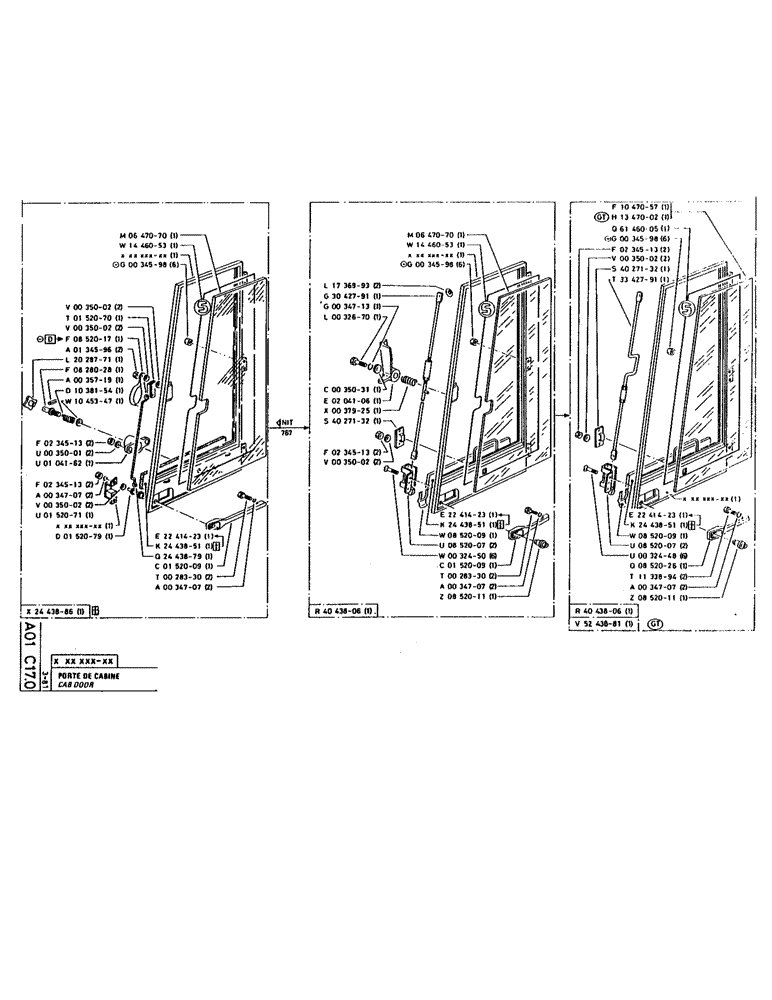 Схема запчастей Case 160CK - (003) - CAB DOOR (05) - UPPERSTRUCTURE CHASSIS