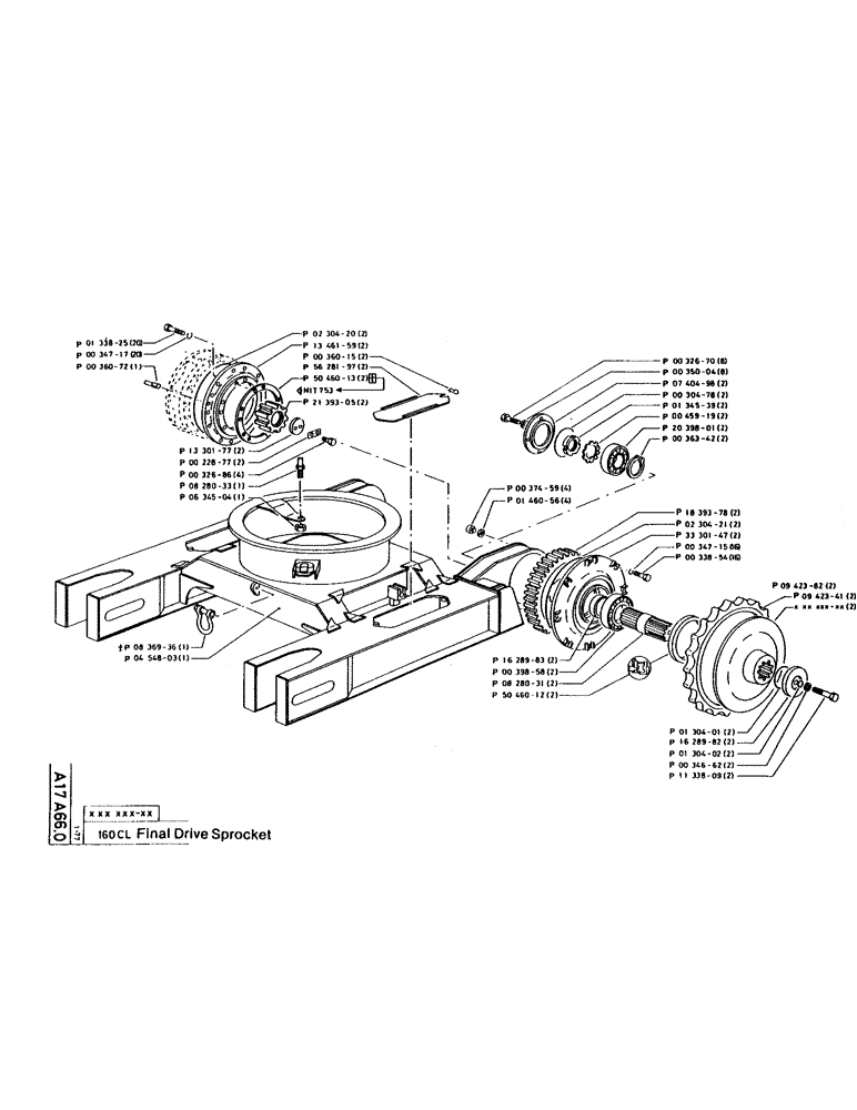Схема запчастей Case 160CL - (12) - FINAL DRIVE SPROCKET (05) - UPPERSTRUCTURE CHASSIS