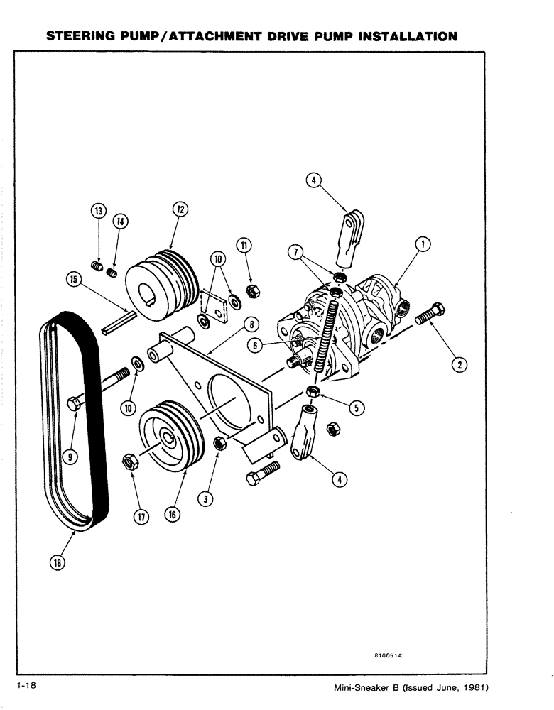 Схема запчастей Case CASE - (1-18) - STEERING PUMP/ATTACHMENT DRIVE PUMP INSTALLATION (05) - STEERING