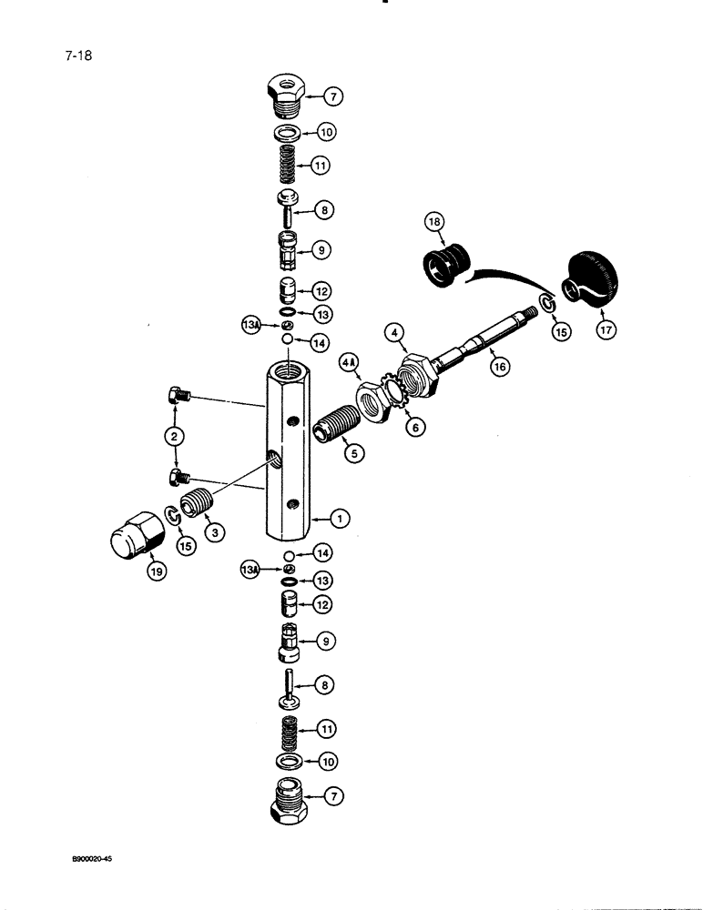 Схема запчастей Case 450C - (7-18) - R51376 BRAKE VALVE ASSEMBLY, OPTIONAL BRAKE SYSTEM, USED THROUGH P.I.N. 3080911 (07) - BRAKES