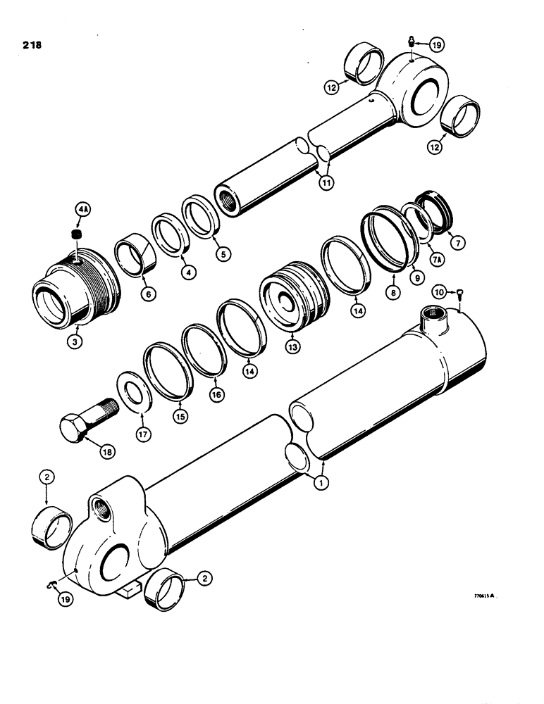 Схема запчастей Case 850C - (218) - G101210 LOADER BUCKET CYLINDERS (07) - HYDRAULIC SYSTEM