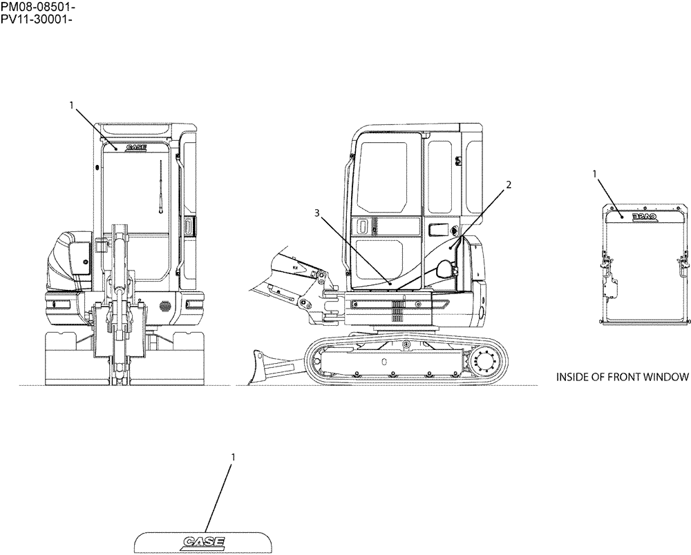 Схема запчастей Case CX27B - (06-013) - NAME PLATE INSTAL (CAB) (90) - PLATFORM, CAB, BODYWORK AND DECALS