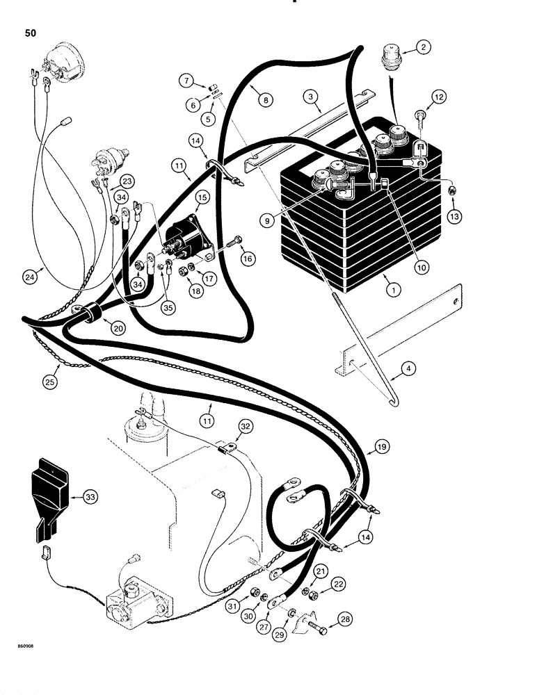 Схема запчастей Case 1816C - (050) - ELECTRICAL WIRING AND BATTERY (04) - ELECTRICAL SYSTEMS
