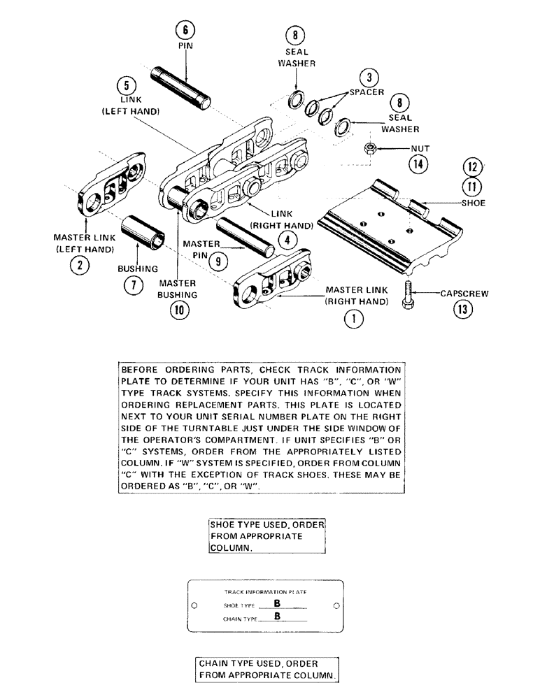 Схема запчастей Case 980 - (106) - TRACK CHAIN (04) - UNDERCARRIAGE