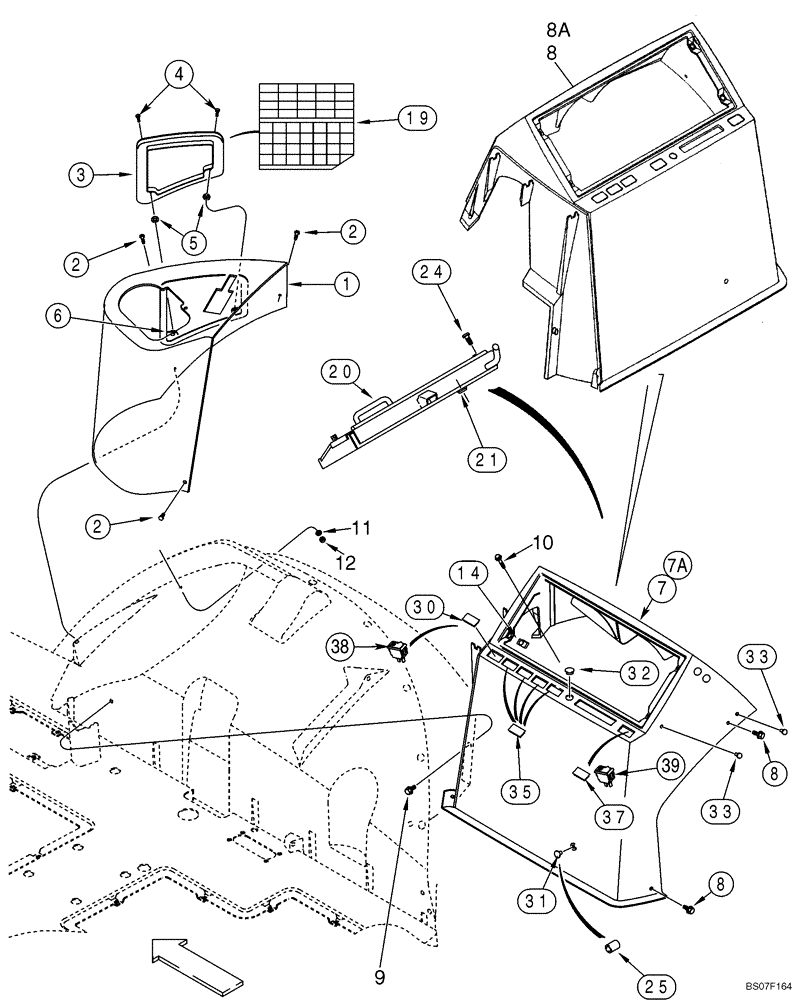 Схема запчастей Case 570MXT - (04-11) - INSTRUMENT PANEL, SIDE - SWITCHES AND COVERS (04) - ELECTRICAL SYSTEMS