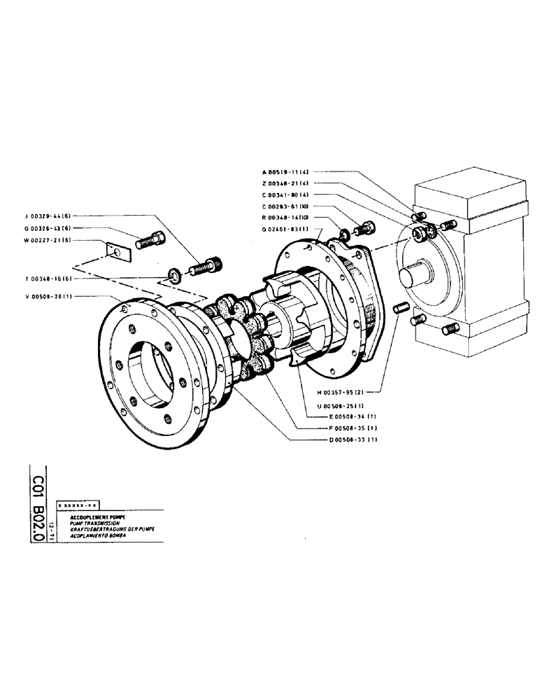 Схема запчастей Case TC45 - (041) - PUMP TRANSMISSION 