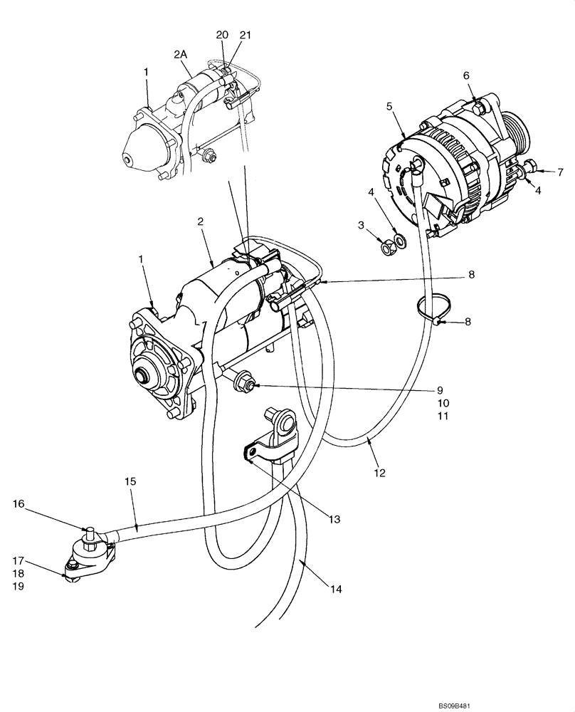 Схема запчастей Case 420CT - (04-05A) - STARTER AND ALTERNATOR MOUNTING (04) - ELECTRICAL SYSTEMS