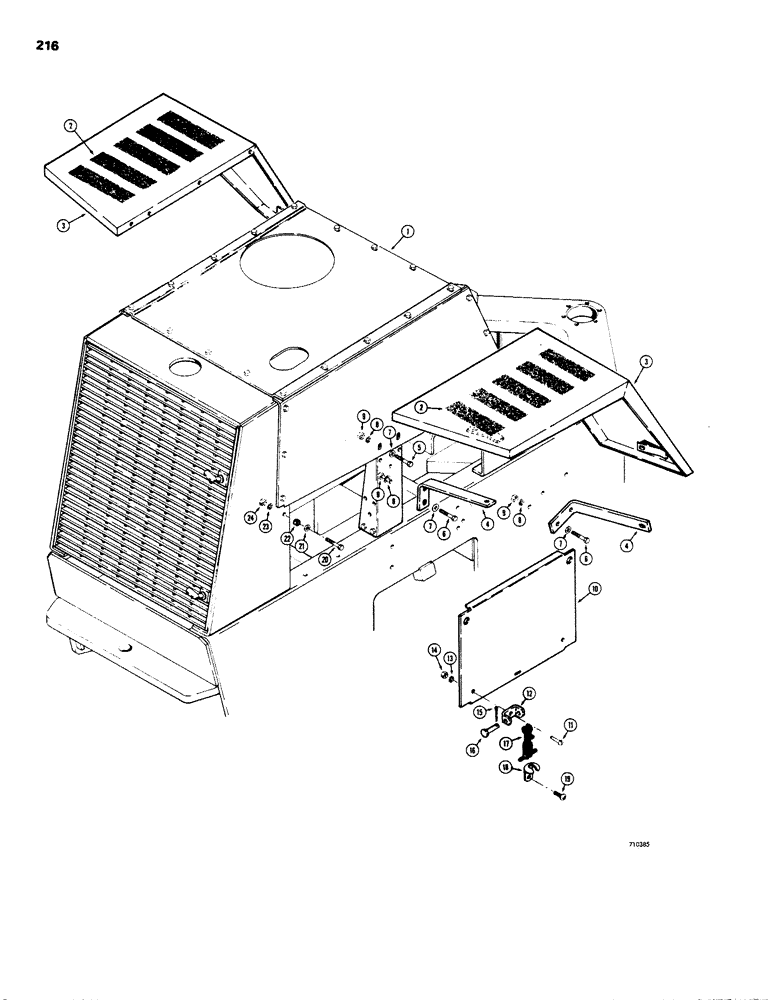 Схема запчастей Case W20 - (216) - REAR FENDERS AND SIDE PANELS (09) - CHASSIS