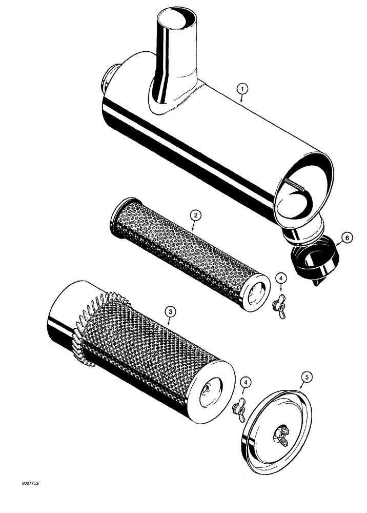 Схема запчастей Case 760 - (02-008) - AIR CLEANER (10) - ENGINE