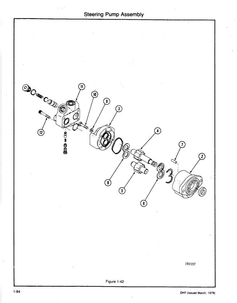 Схема запчастей Case DH7 - (1-84) - STEERING PUMP ASSEMBLY (41) - STEERING
