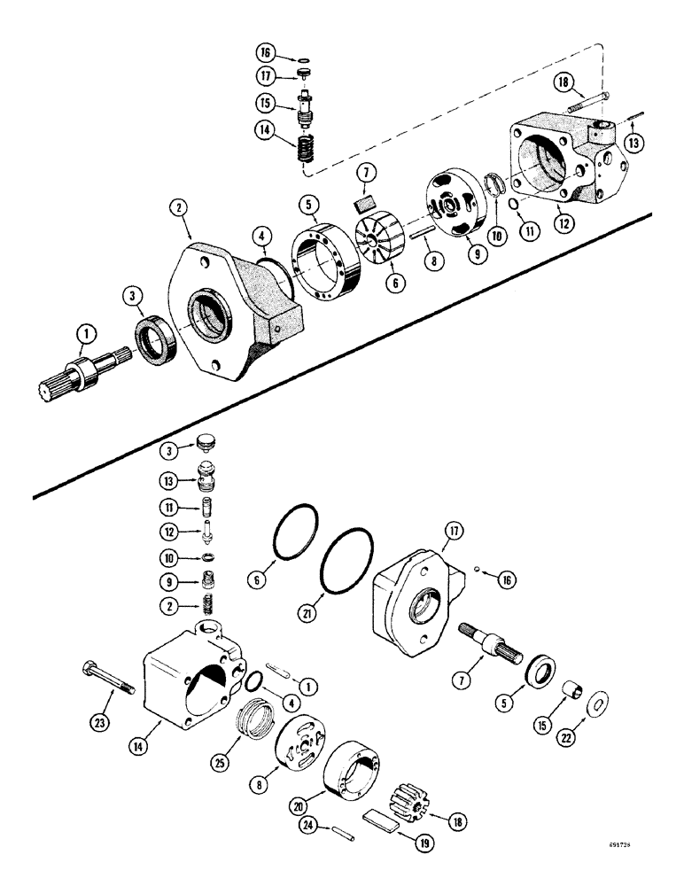 Схема запчастей Case W10B - (098) - A17519 POWER STEERING PUMP (05) - STEERING