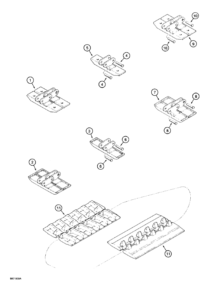Схема запчастей Case TF300 - (5-02) - TRACK ASSEMBLIES, USED ON MODELS WITH STEEL TRACKS ONLY (11) - TRACKS/STEERING