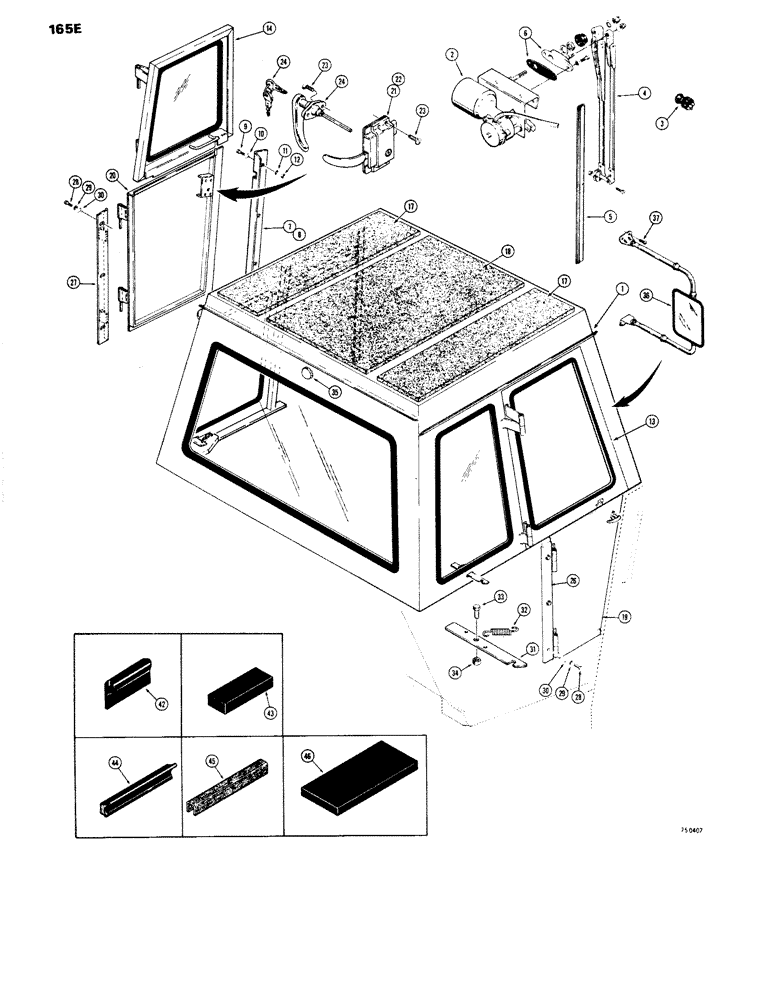 Схема запчастей Case W14 - (165E) - L57831 OPERATOR CAB (09) - CHASSIS