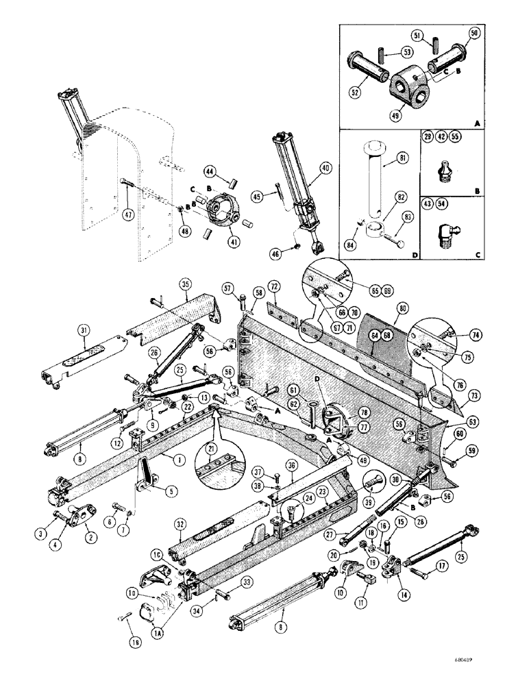 Схема запчастей Case 1000D - (242) - POWER ANGLING DOZER (05) - UPPERSTRUCTURE CHASSIS