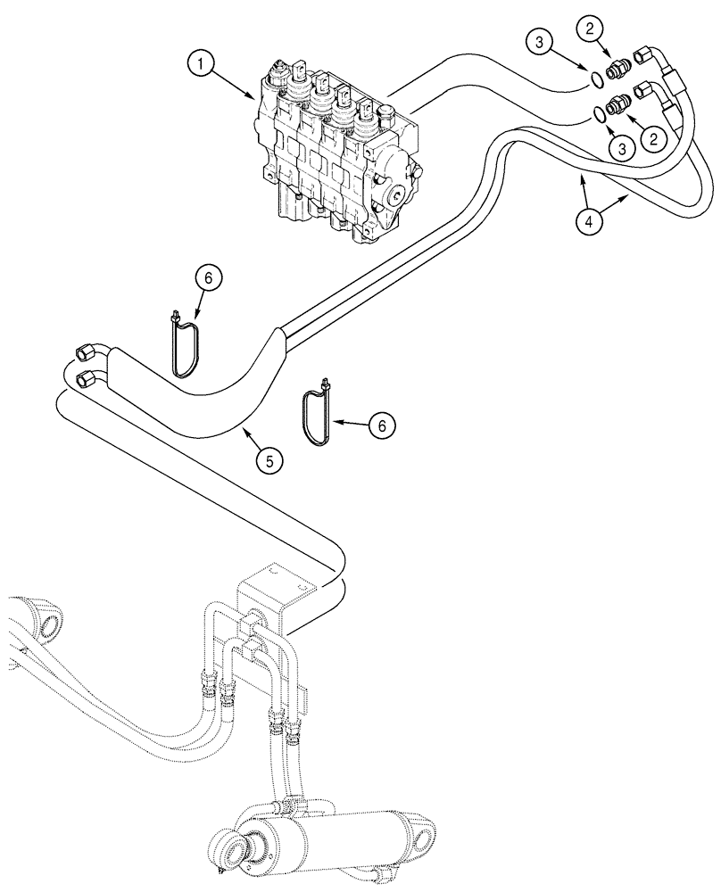 Схема запчастей Case 650H - (08-10) - HYDRAULICS RIPPER (08) - HYDRAULICS
