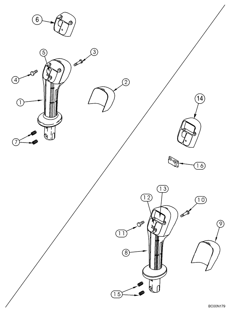 Схема запчастей Case 90XT - (04-18) - CONTROLS, LEFT HAND - HANDLE (04) - ELECTRICAL SYSTEMS