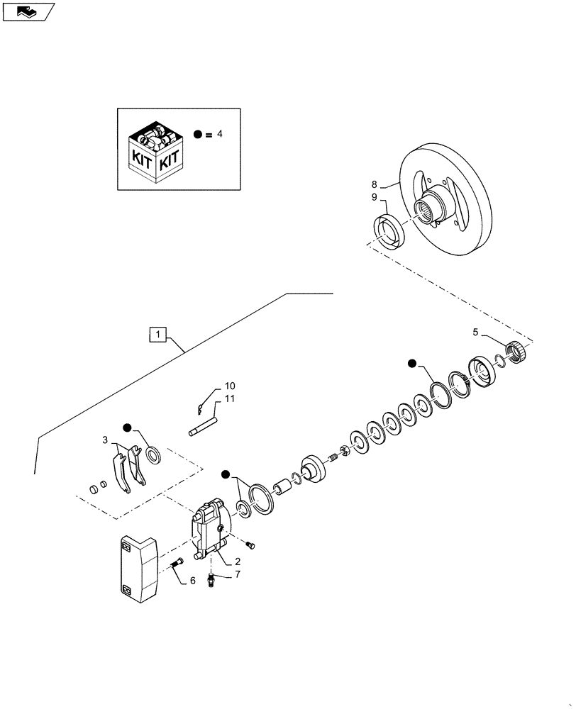 Схема запчастей Case 1121G - (33.110.010) - VAR - 424224 - PARKING BRAKE (33) - BRAKES & CONTROLS