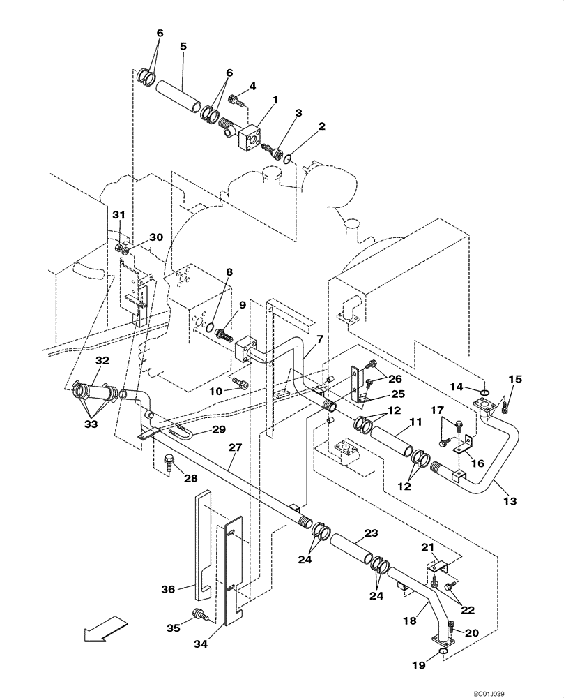 Схема запчастей Case CX290 - (08-05) - HYDRAULICS - RESERVOIR RETURN (08) - HYDRAULICS