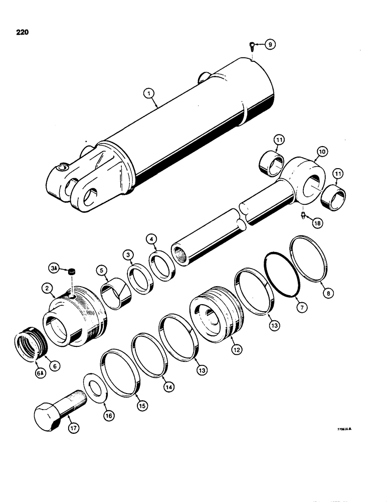 Схема запчастей Case 850C - (220) - G101211 LOADER CLAM BUCKET CYLINDERS (07) - HYDRAULIC SYSTEM