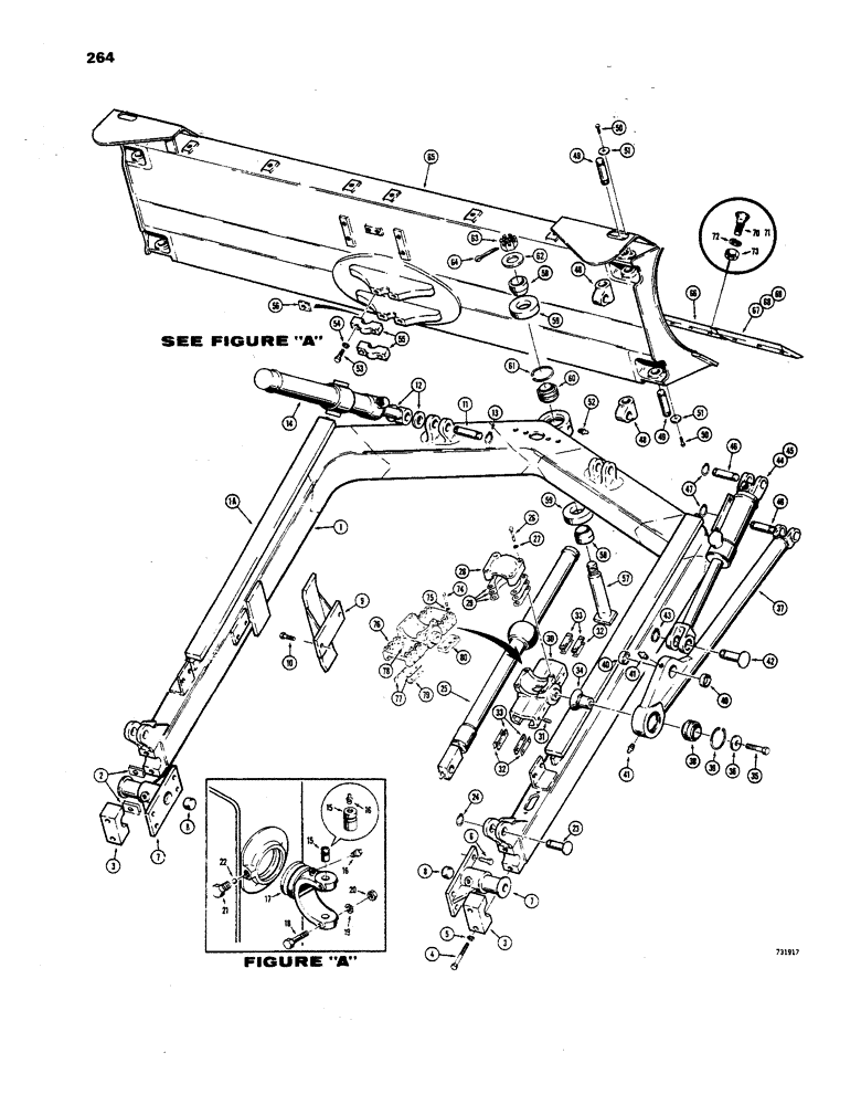 Схема запчастей Case 850 - (264) - PWR ANGLE TILT PITCH DOZER-MECHANICAL, USED TRAC. SN. 7074906-7075225 &/OR MODELS W/R30230 MOLDBOARD (05) - UPPERSTRUCTURE CHASSIS