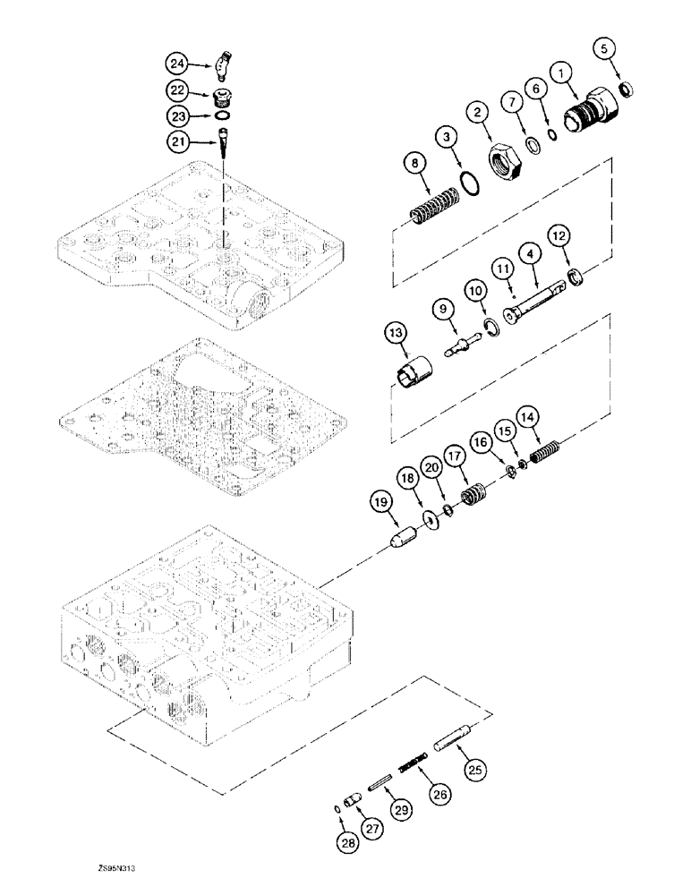 Схема запчастей Case 1150E - (6-32) - TRANSMISSION CONTROL VALVE, G103916 MODULATOR VALVE (06) - POWER TRAIN