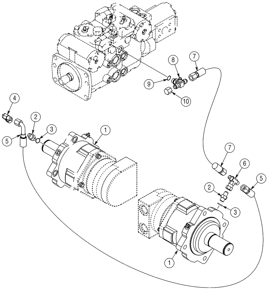 Схема запчастей Case 85XT - (07-04) - HYDRAULIC CIRCUIT, BRAKE, NORTH AMERICAN MODELS JAF0352234-, EUROPEAN MODELS JAF0352715- (07) - BRAKES
