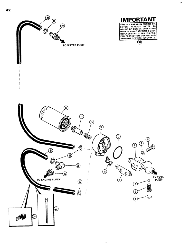 Схема запчастей Case 680G - (042) - OIL FILTER AND COOLER, 336BD DIESEL ENGINE (02) - ENGINE