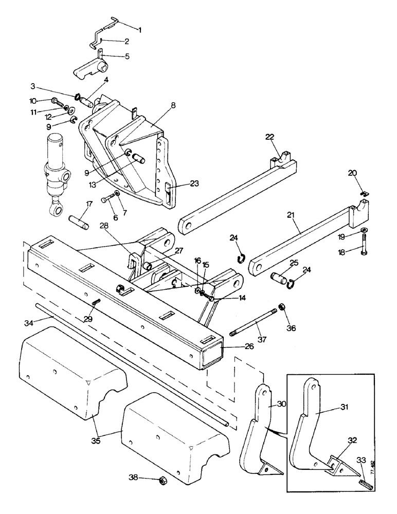 Схема запчастей Case 850 - (L01-1) - RIPPER (05) - UPPERSTRUCTURE CHASSIS