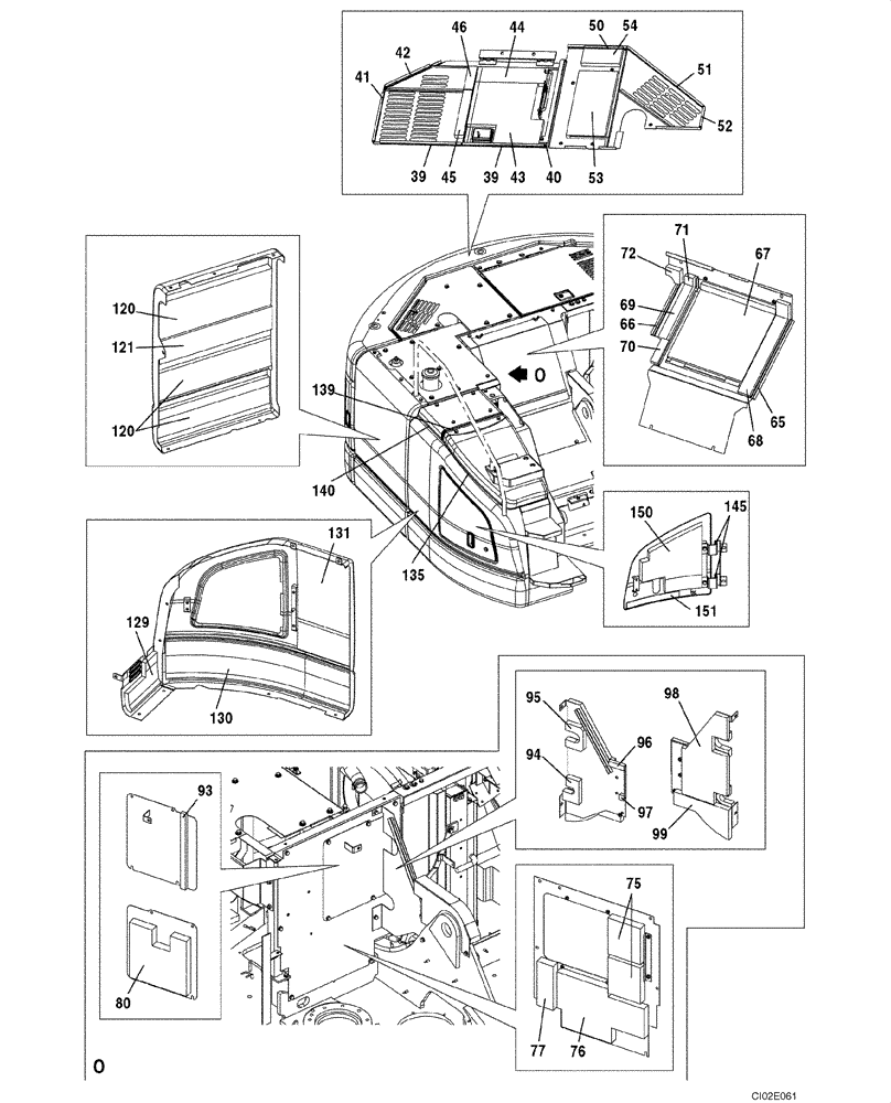 Схема запчастей Case CX135SR - (09-13) - FRAMES, COVERS - INSULATION (09) - CHASSIS/ATTACHMENTS