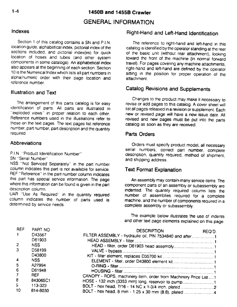 Схема запчастей Case 1455B - (1-4) - GENERAL INFORMATION (00) - PICTORIAL INDEX