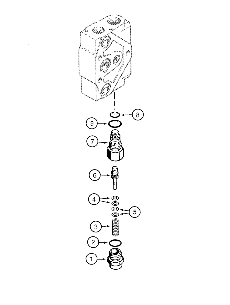 Схема запчастей Case 960 - (08-25) - VALVE ASSY, RELIEF (08) - HYDRAULICS