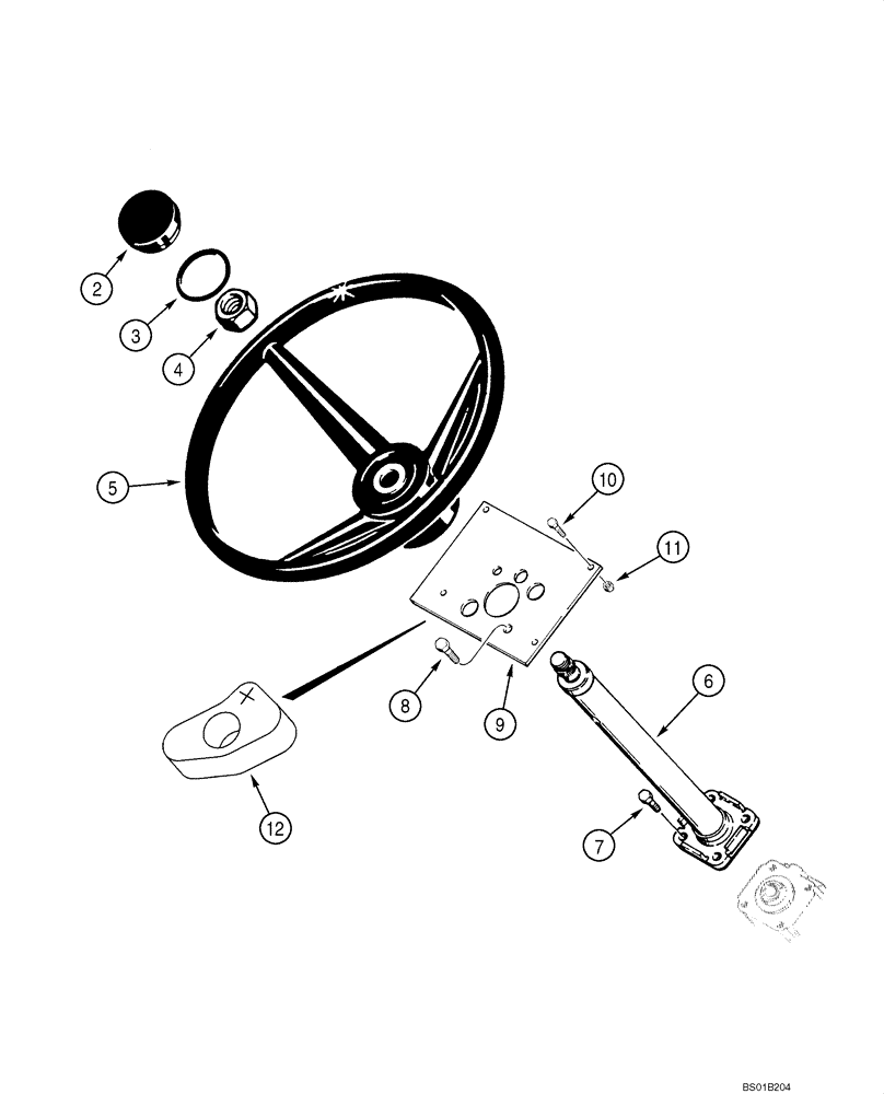 Схема запчастей Case 570MXT - (05-01) - STEERING WHEEL - COLUMN (05) - STEERING