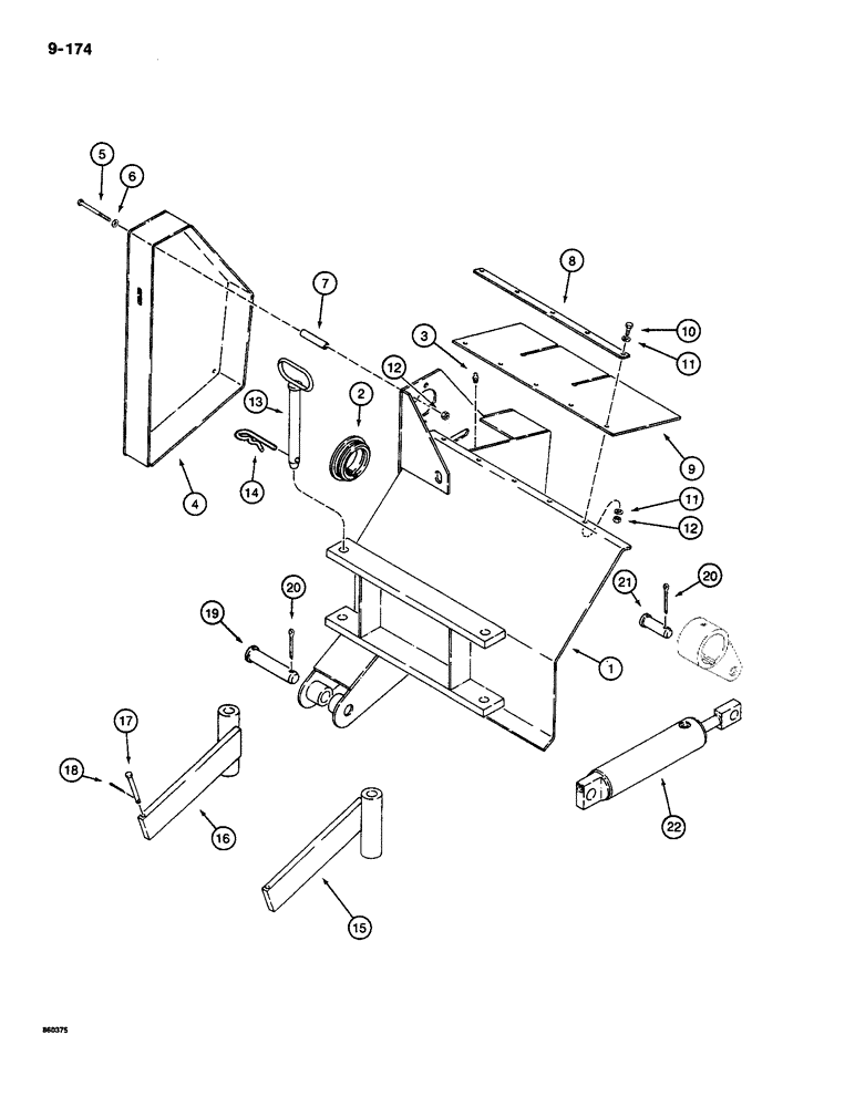 Схема запчастей Case CASE - (9-174) - TRENCHER FRAME AND MOUNTING (09) - CHASSIS