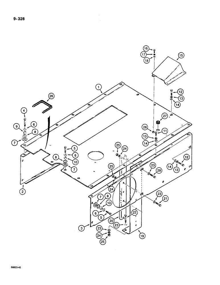 Схема запчастей Case W36 - (9-328) - HOOD AND SUPPORT (09) - CHASSIS/ATTACHMENTS