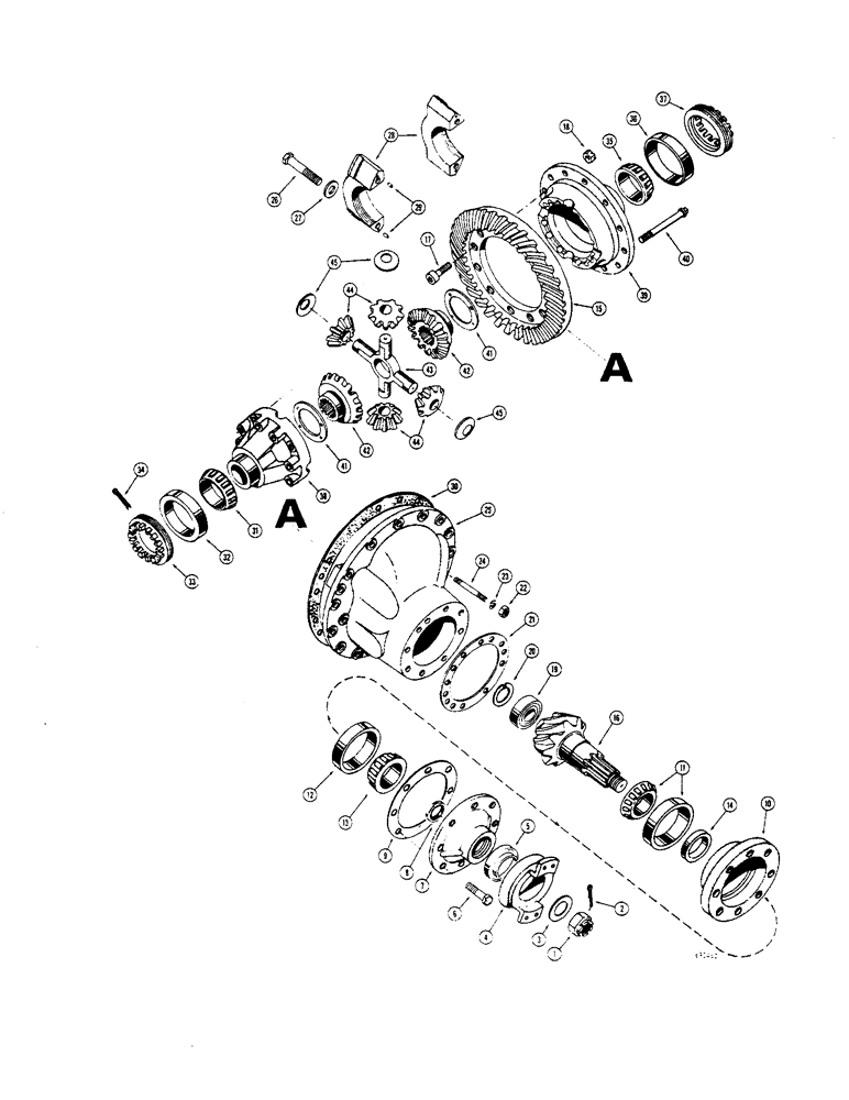 Схема запчастей Case W7E - (182) - DIFFERENTIAL (06) - POWER TRAIN