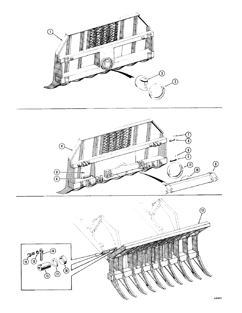 Схема запчастей Case 1000D - (254) - BRUSH RAKE AND STACKER (05) - UPPERSTRUCTURE CHASSIS