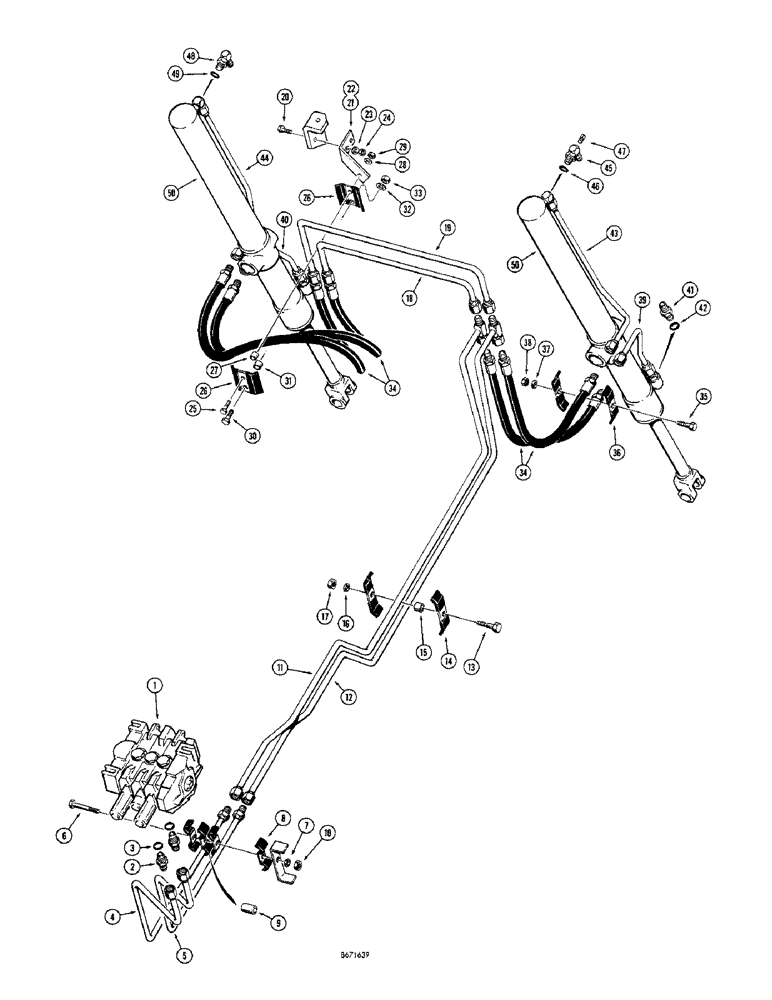 Схема запчастей Case 1150 - (182) - DOZER LIFT HYDRAULICS, USED ON DOZERS WITH 6 ROLLER TRACK (07) - HYDRAULIC SYSTEM