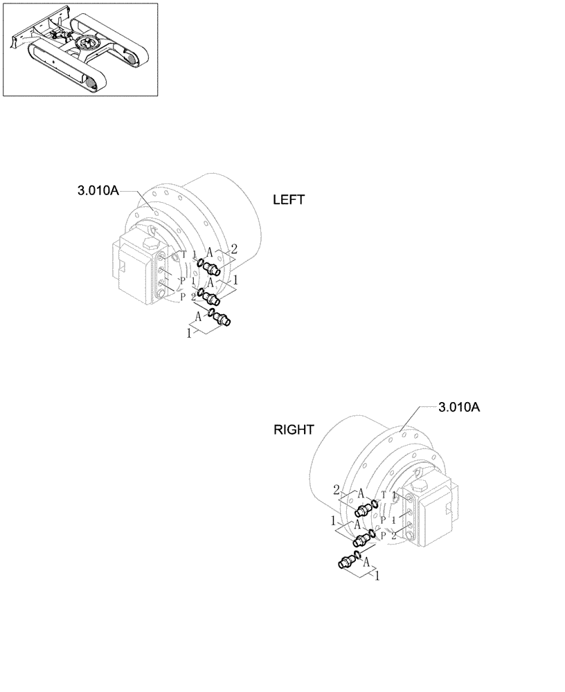Схема запчастей Case CX20B - (3.010[02]) - TRAVEL MOTOR LINES (35) - HYDRAULIC SYSTEMS