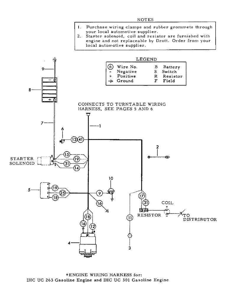 Схема запчастей Case 35YC - (I01) - ENGINE WIRING HARNESS FOR: IHC UC 263 GASOLINE ENGINE AND IHC UC 301 GASOLINE ENGINE (06) - ELECTRICAL SYSTEMS