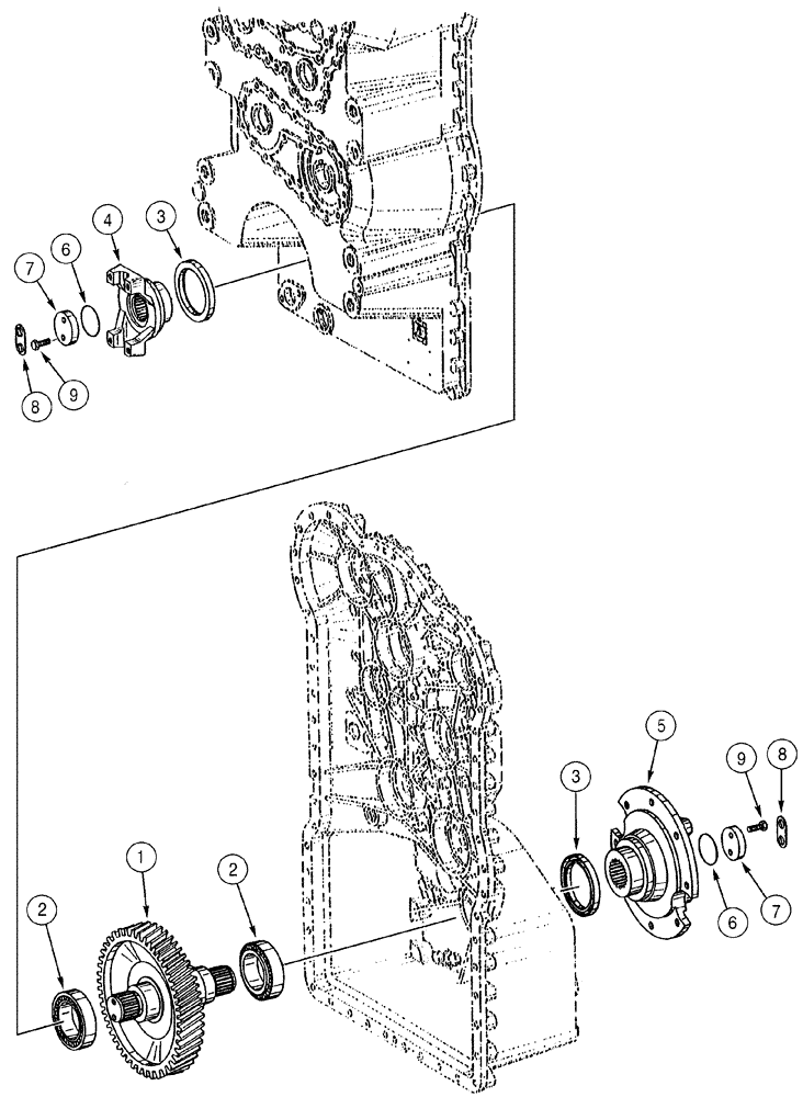 Схема запчастей Case 821C - (06-14) - TRANSMISSION SHAFT, OUTPUT (06) - POWER TRAIN