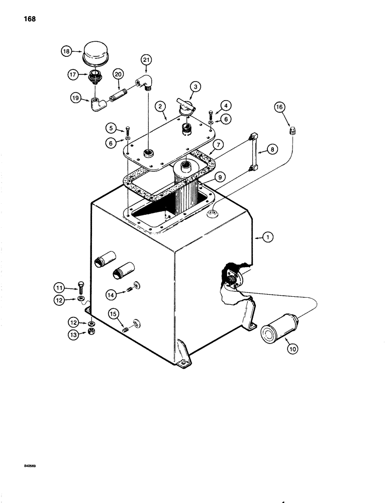 Схема запчастей Case 1080 - (168) - HYDRAULIC RESERVOIR (35) - HYDRAULIC SYSTEMS