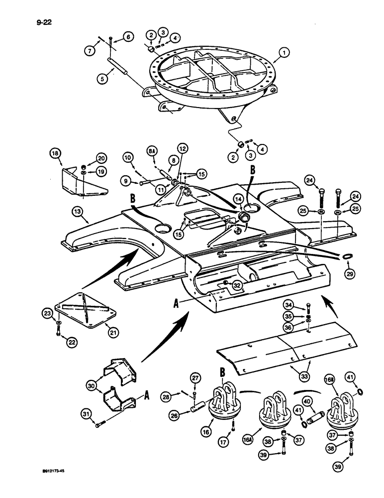Схема запчастей Case 1187C - (9-22) - TURNTABLE LEVELER AND PLATFORM (09) - CHASSIS