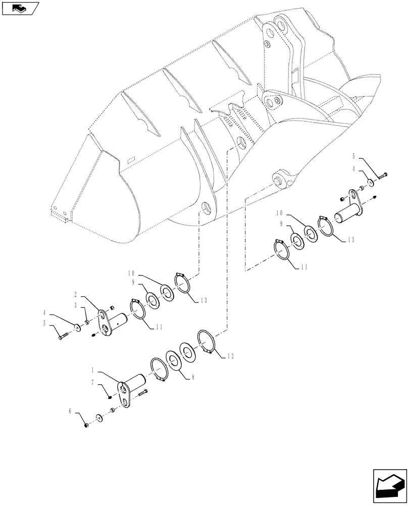 Схема запчастей Case 721F - (82.100.03) - BUCKET - ATTACHMENT (Z-BAR LOADER) (82) - FRONT LOADER & BUCKET