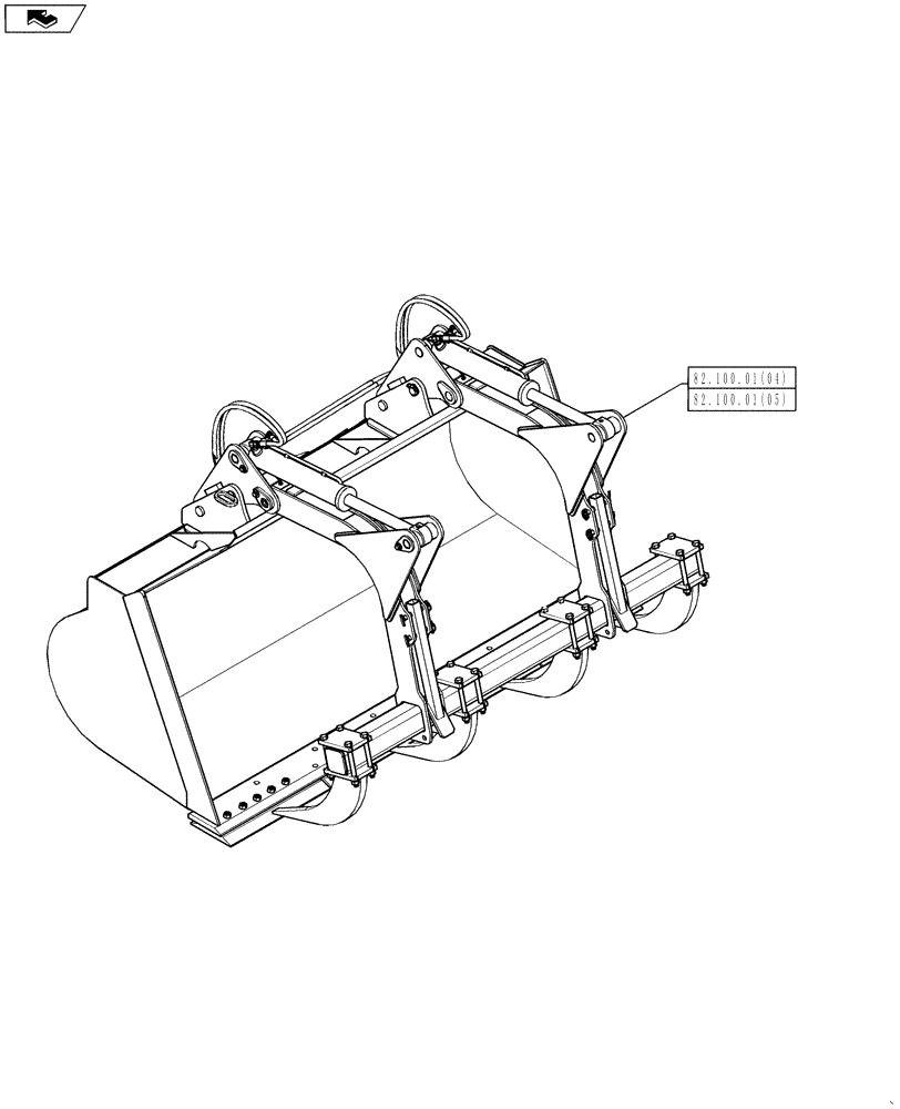 Схема запчастей Case 621F - (00.000.82[02]) - PICTORIAL INDEX - GRAPPLE BUCKET (00) - GENERAL & PICTORIAL INDEX