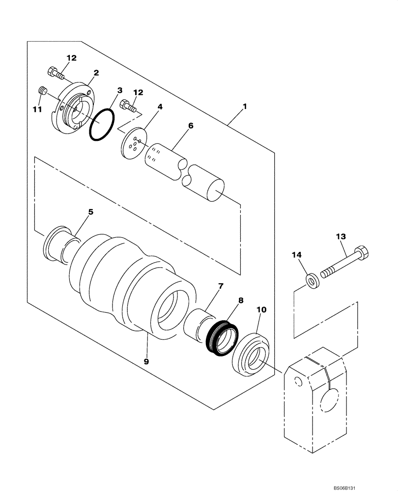 Схема запчастей Case CX700 - (05-002-00[01]) - ROLLER UPPER (11) - TRACKS/STEERING