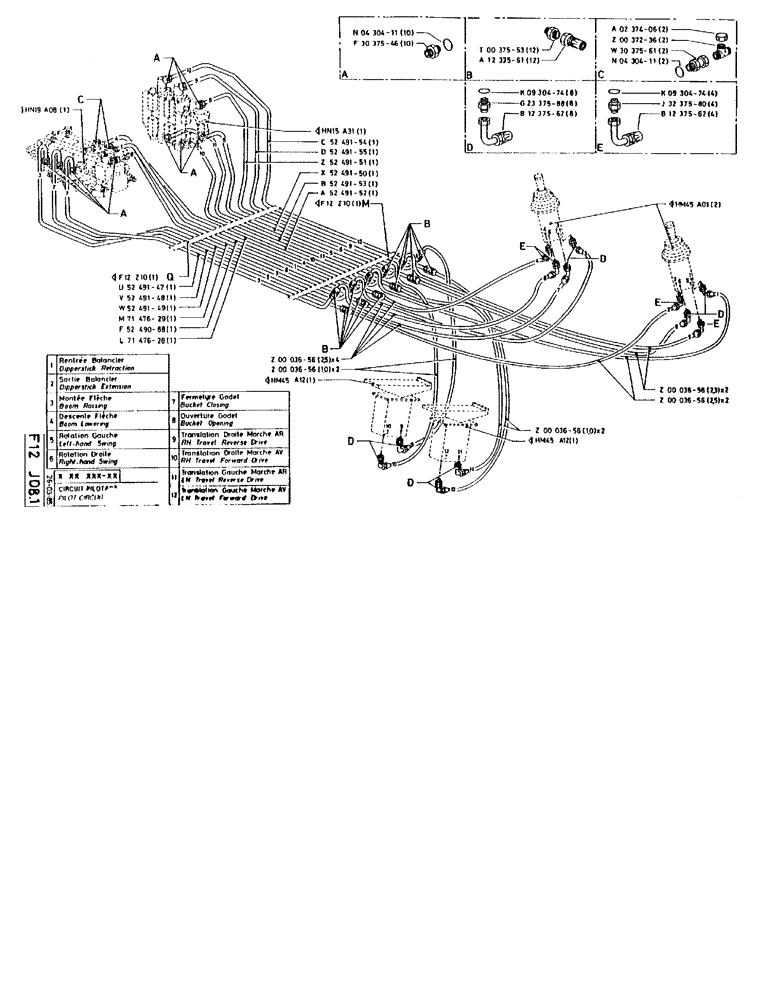 Схема запчастей Case 90BCL - (193) - PILOT CIRCUIT (07) - HYDRAULIC SYSTEM