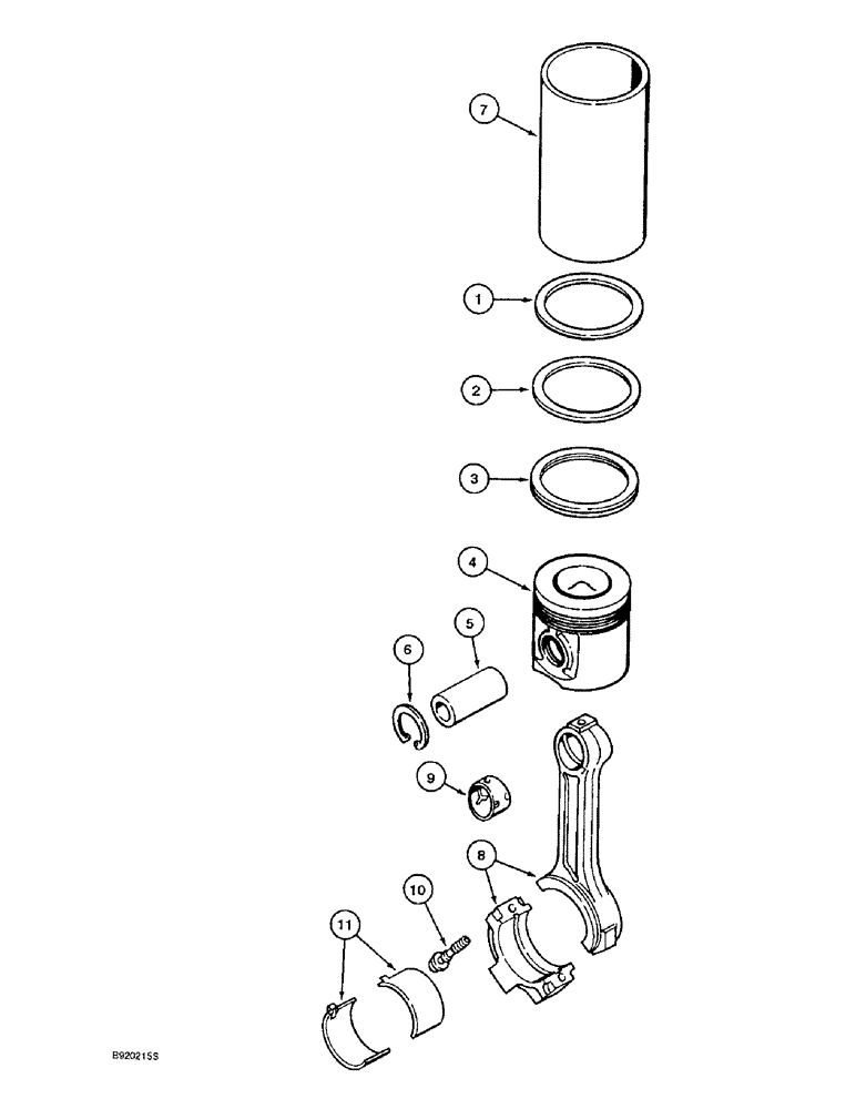 Схема запчастей Case 550E - (2-36) - PISTONS, 4T-390 ENGINE (02) - ENGINE