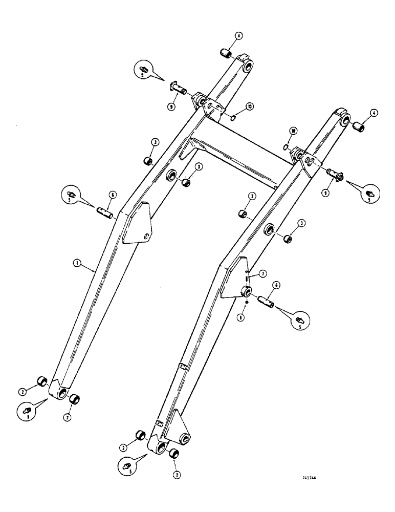 Схема запчастей Case 32 - (009A) - LOADER LIFT FRAME AND PINS, SERVICE REPLACEMENT 