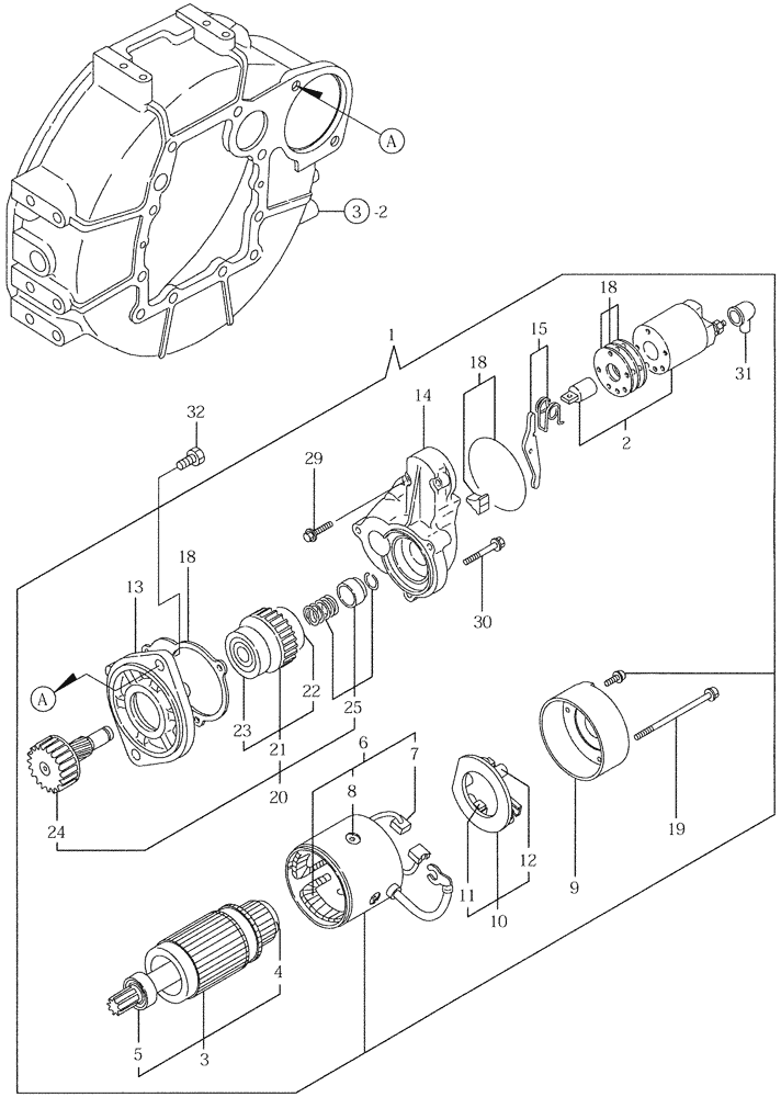 Схема запчастей Case CX50B - (08-014) - STARTING MOTOR (55) - ELECTRICAL SYSTEMS